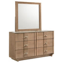  Coaster Furniture Leanne 223133M 6-drawer Sinter Stone Top Dresser and Mirror - Light Oak IMAGE 1