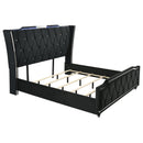  Coaster Furniture Lorient 223161KE Eastern King LED Upholstered Bed - Black IMAGE 3