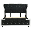  Coaster Furniture Lorient 223161KW California King LED Upholstered Bed - Black IMAGE 1