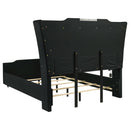  Coaster Furniture Lorient 223161Q Queen LED Upholstered Wingback Bed - Black IMAGE 4