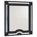  Coaster Furniture Ravenne 223194 Velvet Upholstered LED Dresser Mirror - Black IMAGE 1
