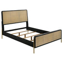  Coaster Furniture Arini 224330KW Rattan California King Panel Bed - Black/Natural IMAGE 2