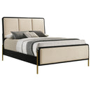  Coaster Furniture Arini 224331KWCRM 56-inch California King Panel Bed - Cream/Black IMAGE 7