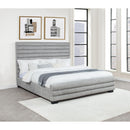  Coaster Furniture Patricia 300719KE 58-inch Boucle Upholstered Eastern King Bed - Grey IMAGE 8
