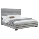  Coaster Furniture Patricia 300719KW 58-inch Boucle Upholstered California King Bed - Grey IMAGE 3
