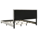  Coaster Furniture Dorian 300852KE Fabric Upholstered Eastern King Panel Bed - Cream IMAGE 1
