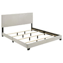  Coaster Furniture Dorian 300852KE Fabric Upholstered Eastern King Panel Bed - Cream IMAGE 2