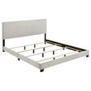  Coaster Furniture Dorian 300852KW Fabric Upholstered California King Panel Bed - Cream IMAGE 1