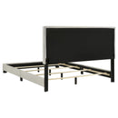  Coaster Furniture Dorian 300852Q Fabric Upholstered Queen Panel Bed - Cream IMAGE 1