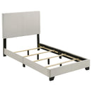  Coaster Furniture Dorian 300852T Fabric Upholstered Twin Panel Bed - Cream IMAGE 2
