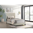  Coaster Furniture Dorian 300852T Fabric Upholstered Twin Panel Bed - Cream IMAGE 6