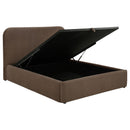  Coaster Furniture Anders 306037CHKE Upholstered Eastern King Storage Lift Platform Bed - Chocolate IMAGE 1