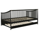  Coaster Furniture Delgado 310027 Windsor Twin Wood Daybed with Trundle - Black IMAGE 4