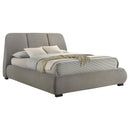  Coaster Furniture Mokena 310090Q 46-inch Upholstered Queen Platform Bed - Taupe IMAGE 1
