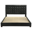  Coaster Furniture Medley 315911BLKKE Genuine Leather Eastern King Platform Bed - Black IMAGE 1