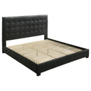  Coaster Furniture Medley 315911BLKKE Genuine Leather Eastern King Platform Bed - Black IMAGE 3
