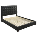  Coaster Furniture Medley 315911BLKQ Genuine Leather Queen Panel Platform Bed - Black IMAGE 2