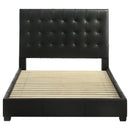  Coaster Furniture Medley 315911BLKQ Genuine Leather Queen Panel Platform Bed - Black IMAGE 3
