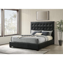  Coaster Furniture Medley 315911BLKQ Genuine Leather Queen Panel Platform Bed - Black IMAGE 4