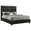  Coaster Furniture Medley 315911BLKQ Genuine Leather Queen Panel Platform Bed - Black IMAGE 8