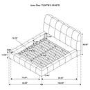  Coaster Furniture Nollet 315917GRYKW 48-inch Upholstered California King Platform Bed - Grey IMAGE 6