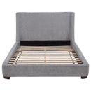  Coaster Furniture Rennes 315928KE Upholstered Eastern King Wingback Platform Bed - Grey IMAGE 2