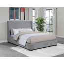  Coaster Furniture Rennes 315928Q Upholstered Queen Wingback Platform Bed - Grey IMAGE 7