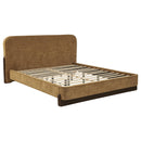  Coaster Furniture Baldacci 315954KW Upholstered California King Platform Bed - Curry/Walnut IMAGE 2