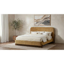  Coaster Furniture Baldacci 315954KW Upholstered California King Platform Bed - Curry/Walnut IMAGE 3