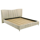  Coaster Furniture Evelyn 315956KE Upholstered Eastern King Panel Platform Bed - Ivory IMAGE 2