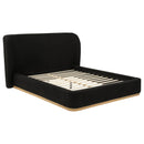  Coaster Furniture Blaire 315967BLKQ Upholstered Queen Wingback Platform Bed - Black IMAGE 3