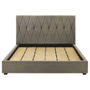  Coaster Furniture Delsea 315975KE Upholstered Eastern King Platform Bed - Light Brown IMAGE 1
