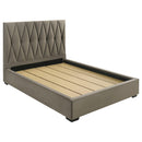  Coaster Furniture Delsea 315975Q Upholstered Queen Panel Platform Bed - Light Brown IMAGE 4