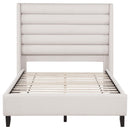  Coaster Furniture Leslie 315983F Upholstered Tufted Full Wingback Platform Bed - Beige IMAGE 2