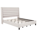  Coaster Furniture Leslie 315983KW Upholstered Tufted California King Wingback Platform Bed - Beige IMAGE 3