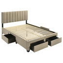  Coaster Furniture Wheatland 316010Q 4-drawer Upholstered Queen Storage Bed - Light Brown IMAGE 2