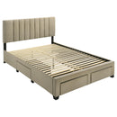  Coaster Furniture Wheatland 316010Q 4-drawer Upholstered Queen Storage Bed - Light Brown IMAGE 3