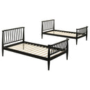  Coaster Furniture Abram 460061BLKT Windsor Twin Over Twin Wood Bunk Bed with Ladder - Black IMAGE 1