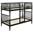  Coaster Furniture Abram 460061BLKT Windsor Twin Over Twin Wood Bunk Bed with Ladder - Black IMAGE 2