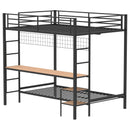  Coaster Furniture Bettoni 460209BLK Metal Full Over Twin Workstation Bunk Bed - Matte Black IMAGE 1