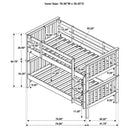  Coaster Furniture Chapman 460244N-SM Wood Twin Over Twin Bunk Bed with Mattress - White IMAGE 1