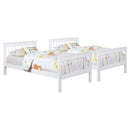  Coaster Furniture Chapman 460244N-SM Wood Twin Over Twin Bunk Bed with Mattress - White IMAGE 4