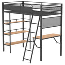  Coaster Furniture Campus 460332BLK 3-shelf Metal Twin Workstation Loft Bed - Matte Black IMAGE 1