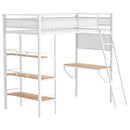  Coaster Furniture Campus 460332WHT 3-shelf Metal Twin Workstation Loft Bed - Matte White IMAGE 1