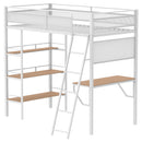  Coaster Furniture Campus 460332WHT 3-shelf Metal Twin Workstation Loft Bed - Matte White IMAGE 2