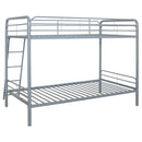  Coaster Furniture Carson 460334SVR Metal Twin Over Twin Bunk Bed - Glossy Silver IMAGE 2