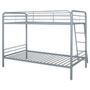  Coaster Furniture Carson 460334SVR Metal Twin Over Twin Bunk Bed - Glossy Silver IMAGE 4