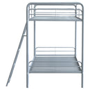  Coaster Furniture Carson 460334SVR Metal Twin Over Twin Bunk Bed - Glossy Silver IMAGE 9
