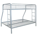  Coaster Furniture Carson 460340SVR Metal Twin Over Full Bunk Bed - Glossy Silver IMAGE 1