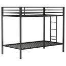  Coaster Furniture Alevera 460361BLK Metal Twin Over Twin Bunk Bed with Ladder - Black IMAGE 1